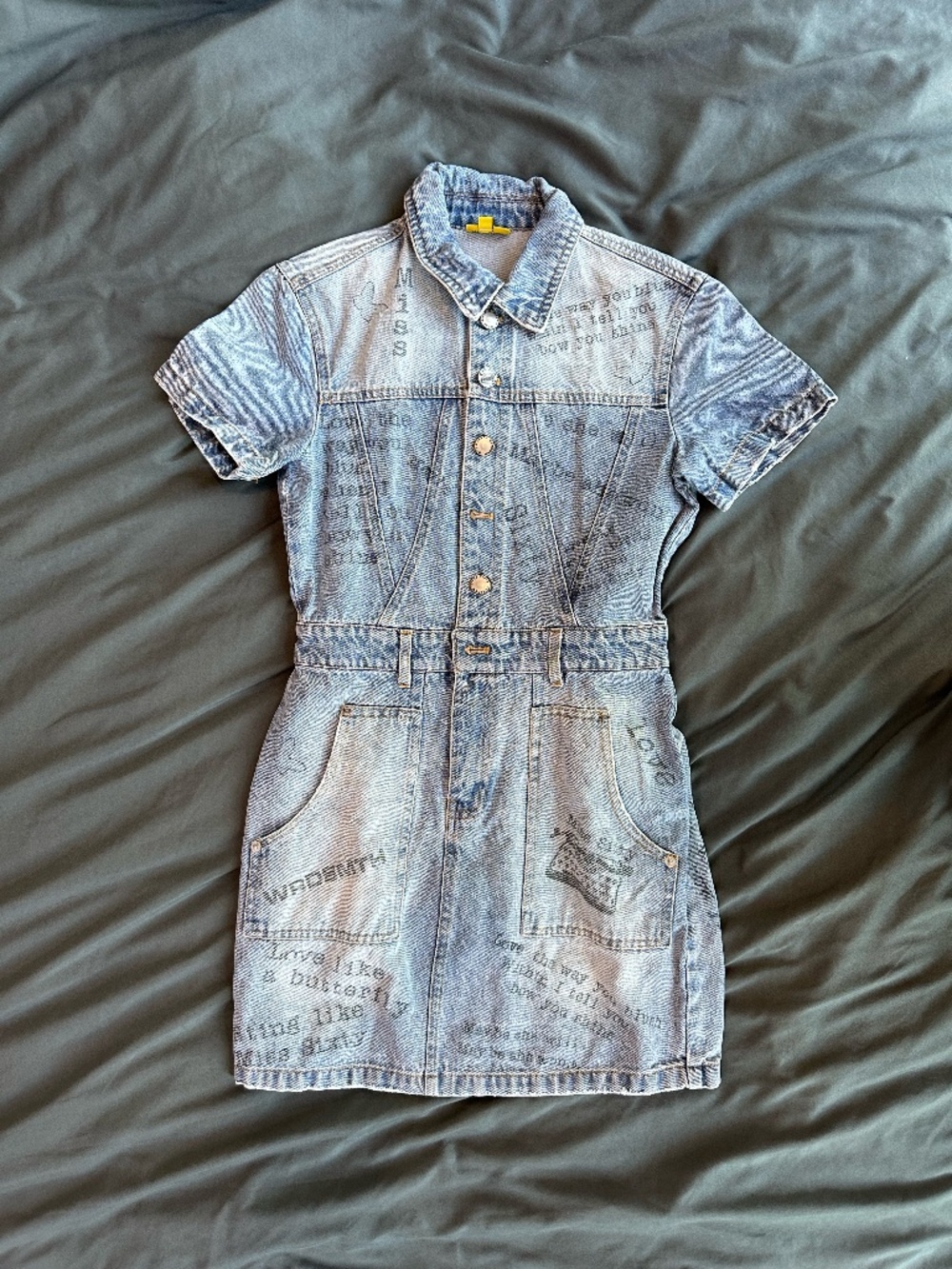 2000s Miss Sixty Y2K Denim Mini Shirt Dress S NWOT